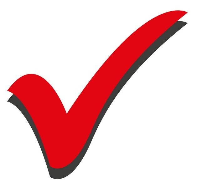 red check mark